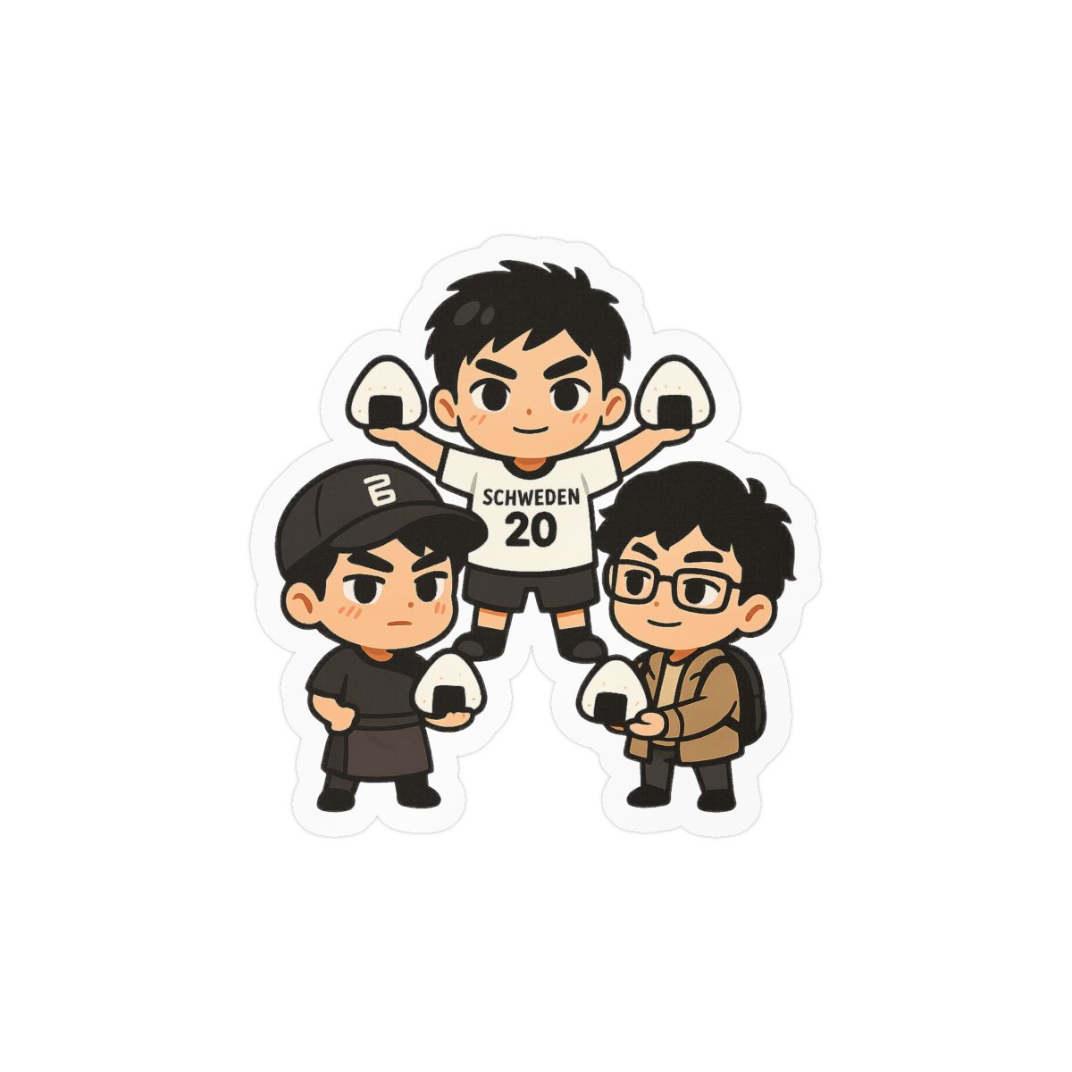 Onigiri Squad Kawaii Stickers | Cute Chibi Rice Ball Decals