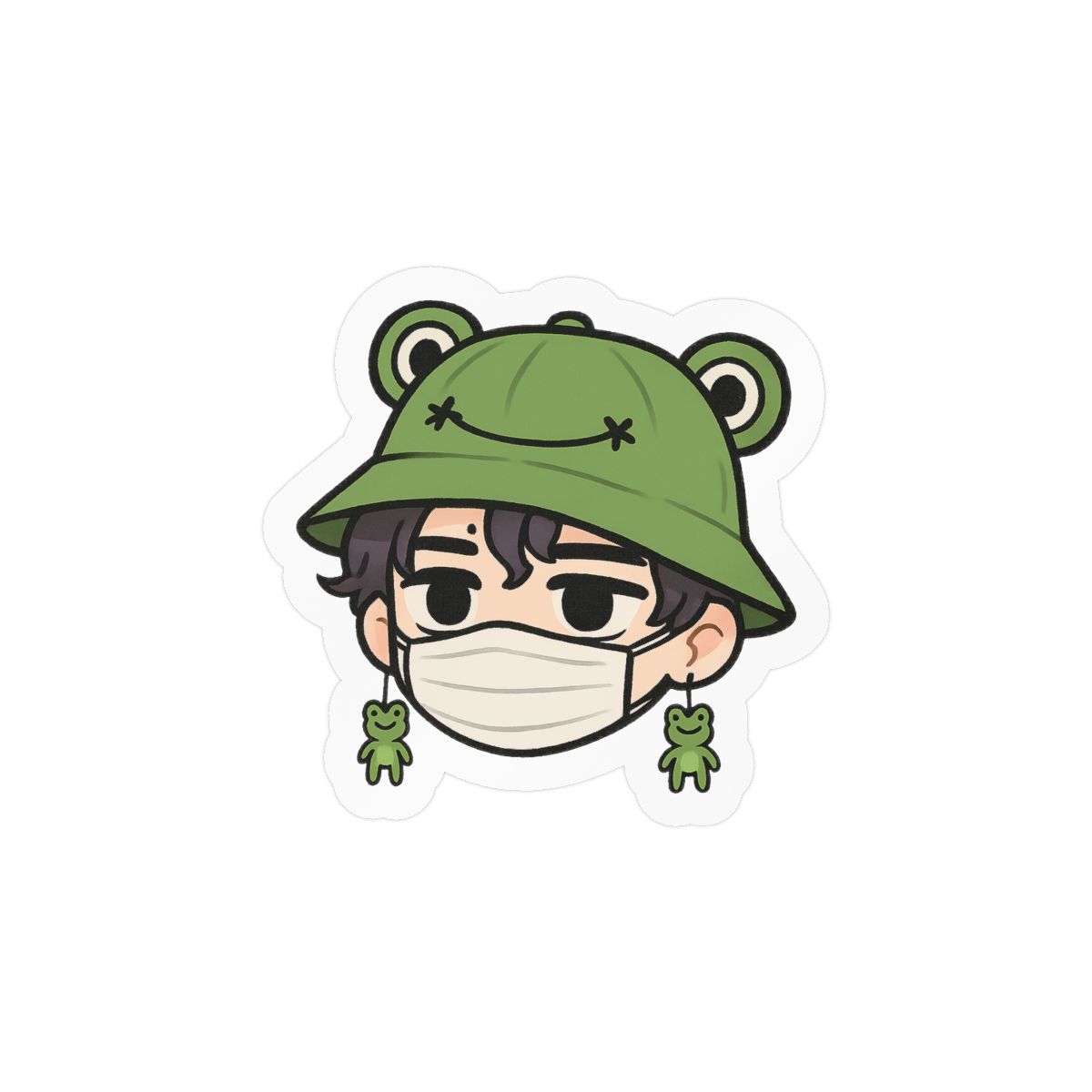 Adorable Omi Frog Sticker | Cute Whimsical Vinyl Decal - alternate angle 1, merchandise