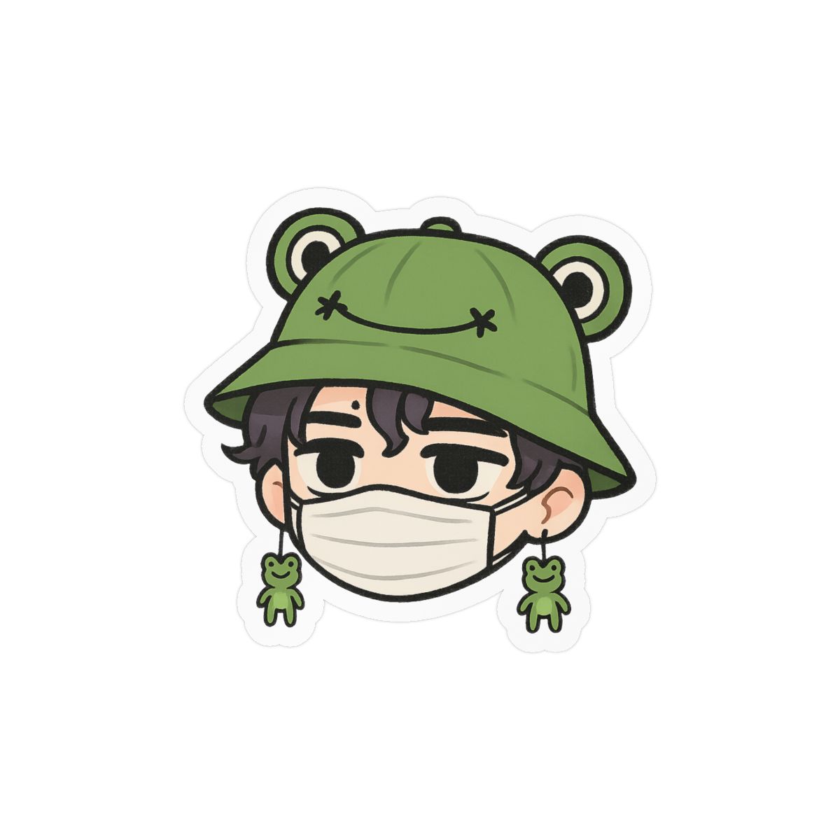 Adorable Omi Frog Sticker | Cute Whimsical Vinyl Decal - alternate angle 2, merchandise