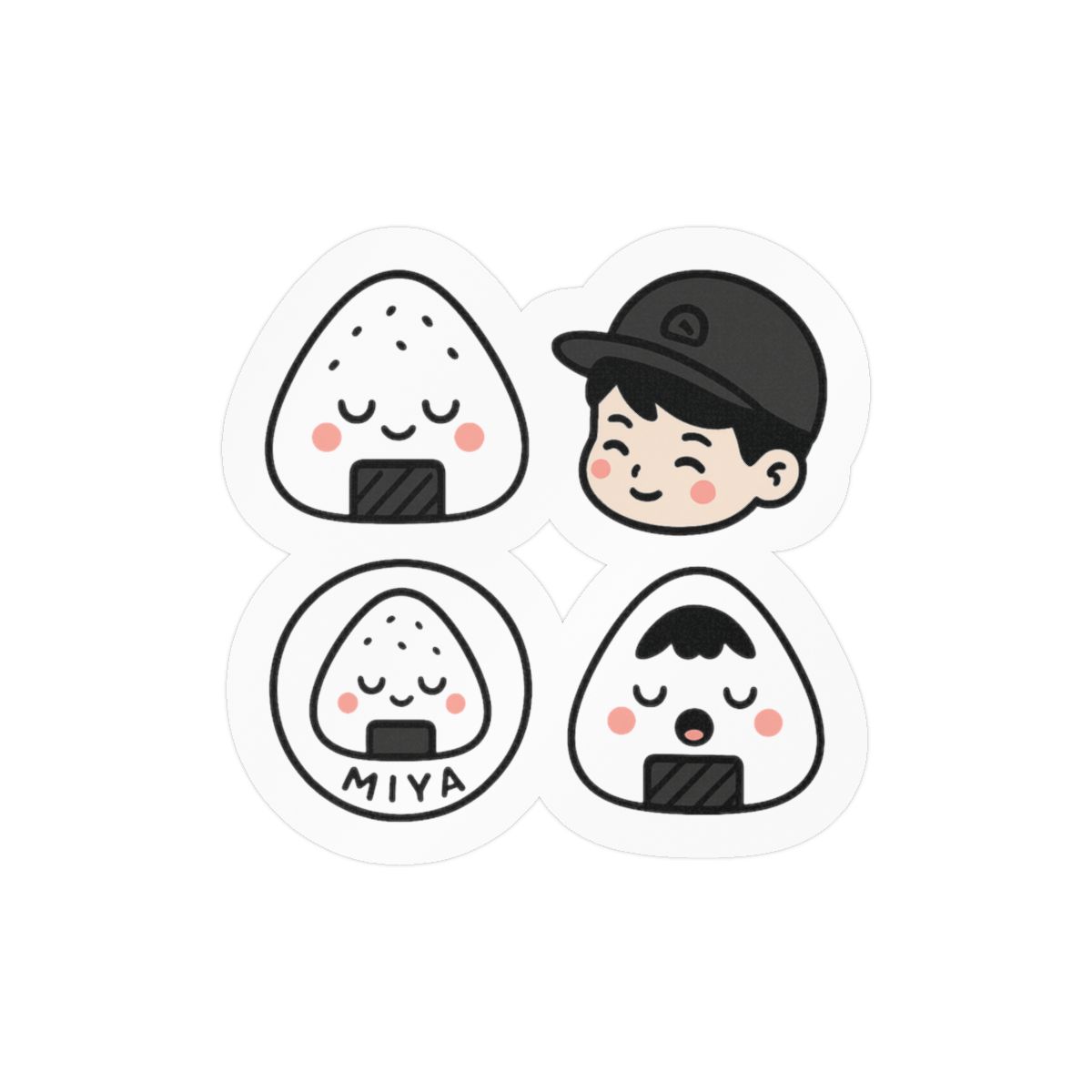 Kawaii Onigiri Miya Sticker Pack | Cute Anime Decals - Official stickers merchandise