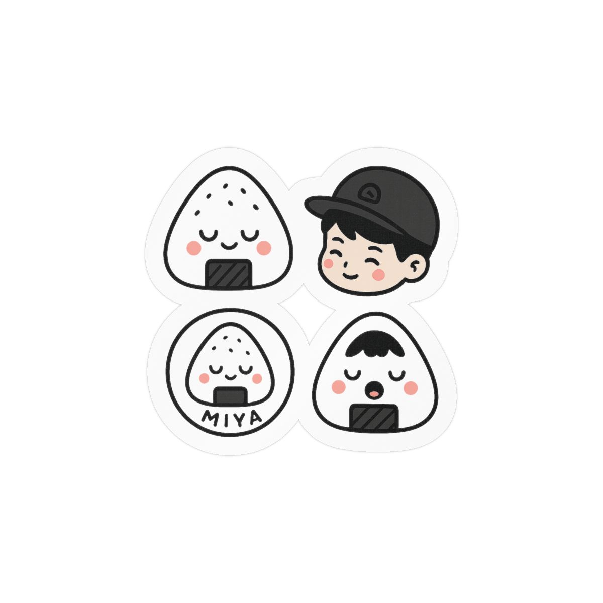 Kawaii Onigiri Miya Sticker Pack | Cute Anime Decals - alternate angle 1, merchandise