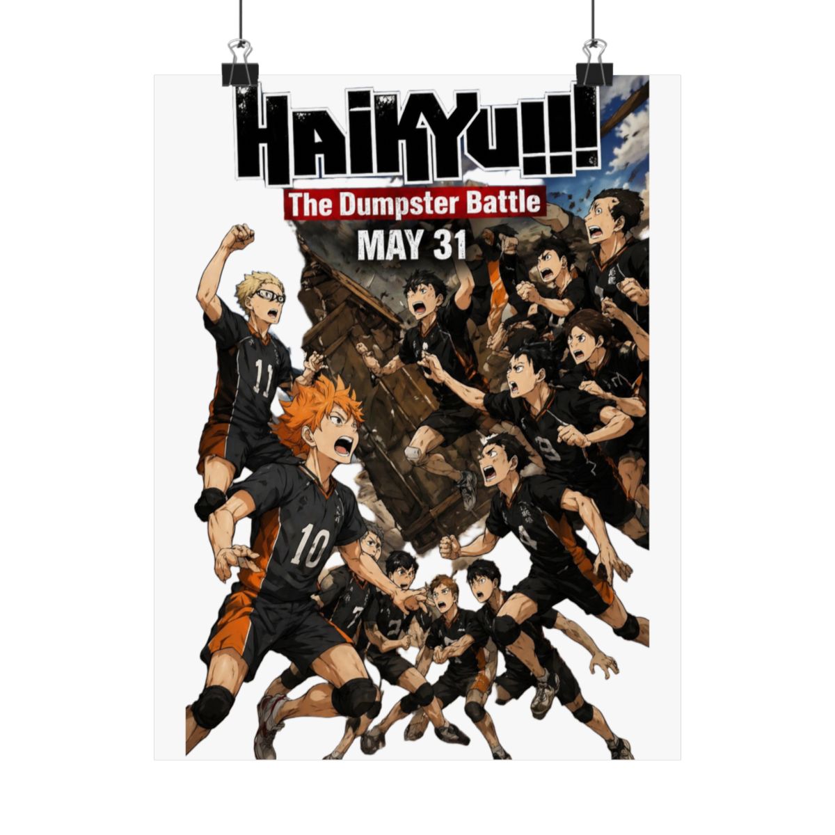 Haikyuu!! Dumpster Battle Movie Poster | Bold Anime Volleyball Wall Art Print - alternate angle 3, merchandise