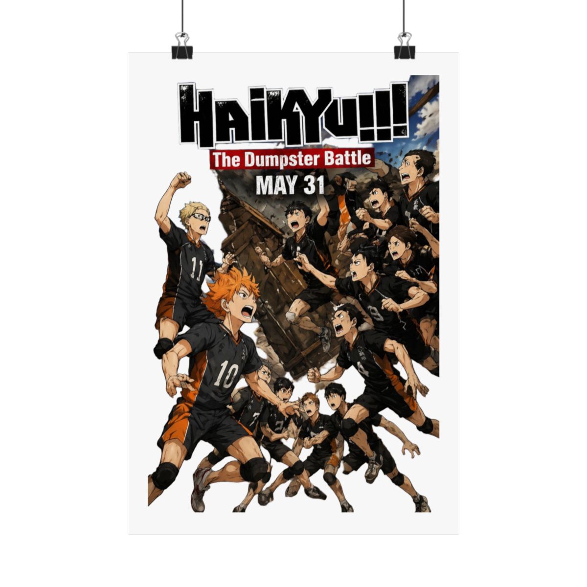 Haikyuu!! Dumpster Battle Movie Poster | Bold Anime Volleyball Wall Art Print - alternate angle 5, merchandise