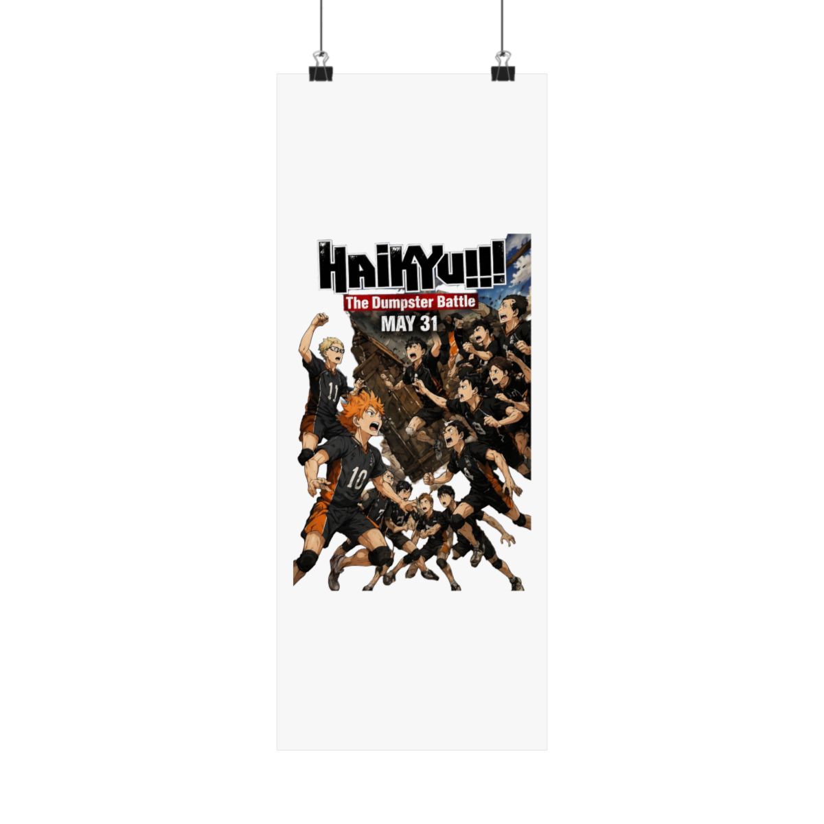 Haikyuu!! Dumpster Battle Movie Poster | Bold Anime Volleyball Wall Art Print - alternate angle 1, merchandise