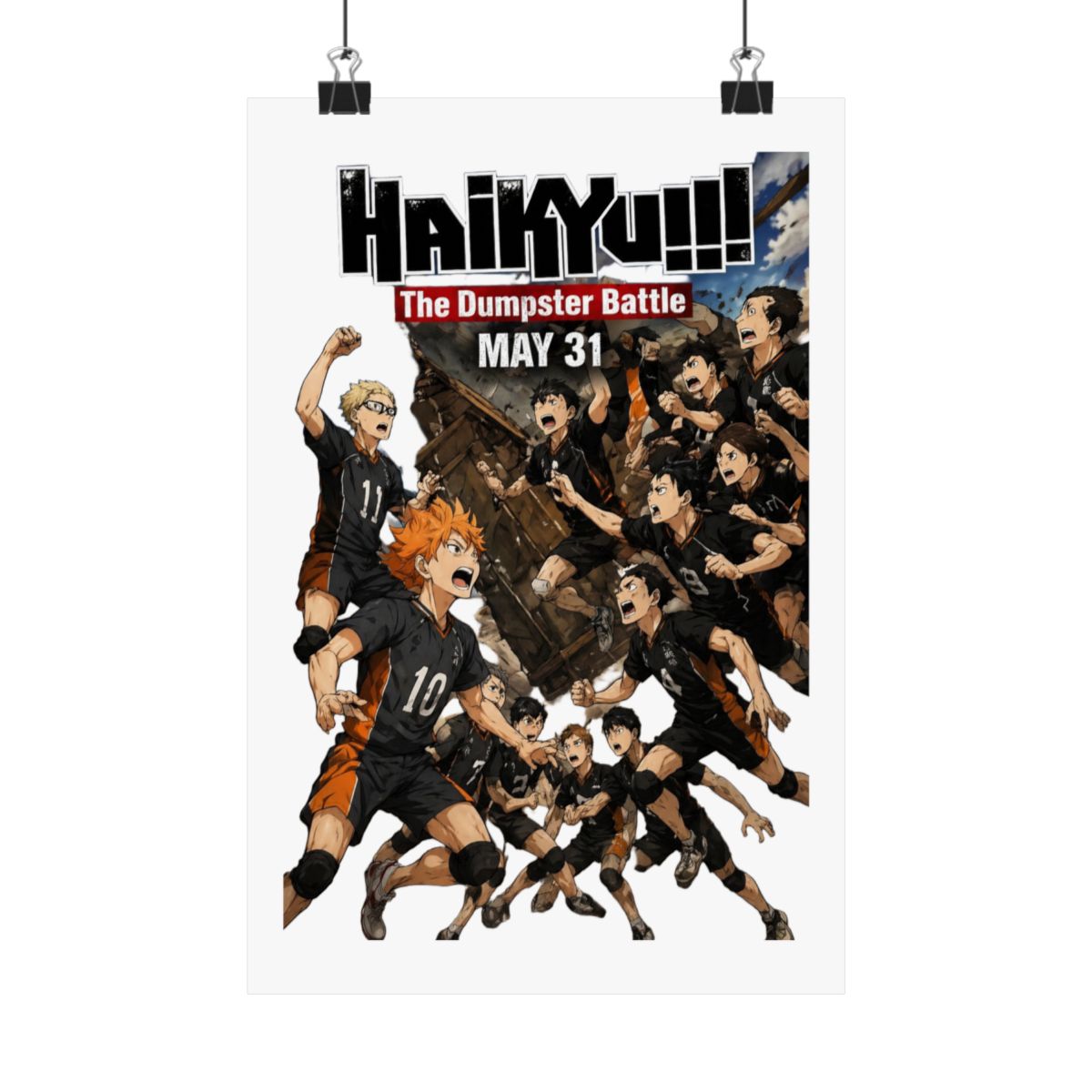 Haikyuu!! Dumpster Battle Movie Poster | Bold Anime Volleyball Wall Art Print