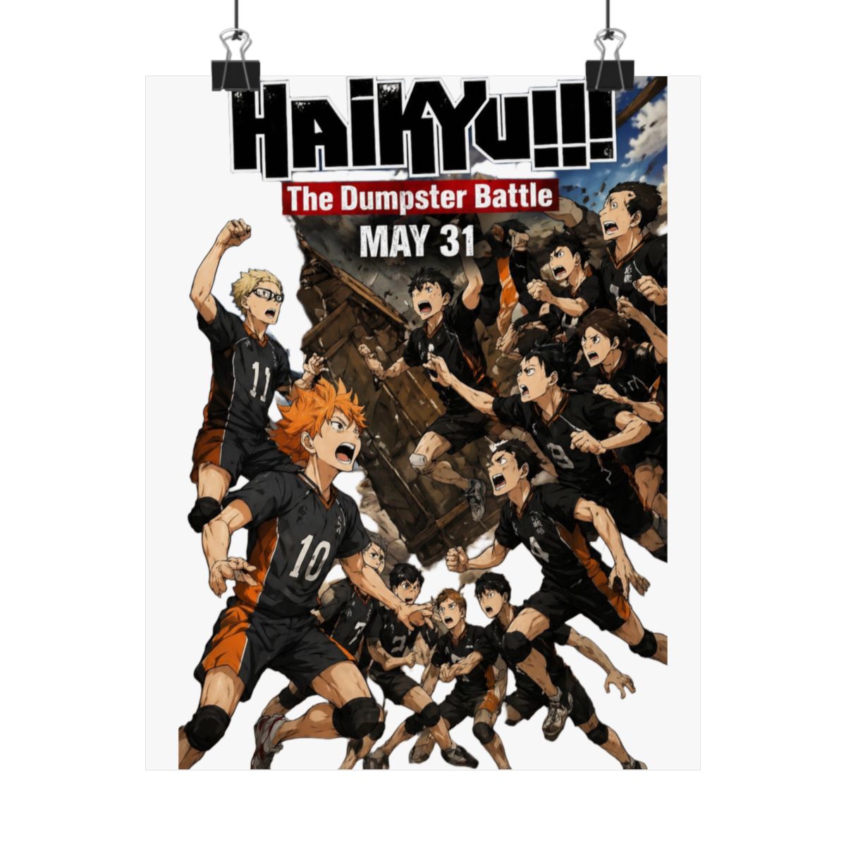 Haikyuu!! Dumpster Battle Movie Poster | Bold Anime Volleyball Wall Art Print