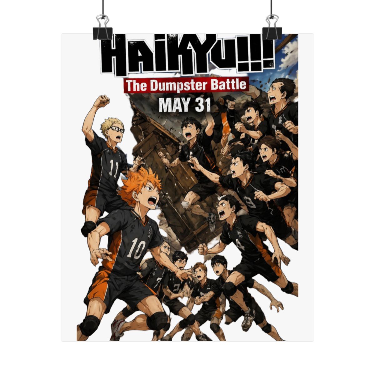 Haikyuu!! Dumpster Battle Movie Poster | Bold Anime Volleyball Wall Art Print - alternate angle 2, merchandise